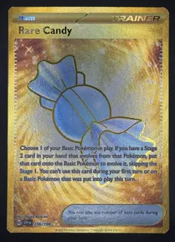 Pokemon TCG Scarlet & Violet Base Set Holo Gold Rare Candy 256/198 NM - Image 3