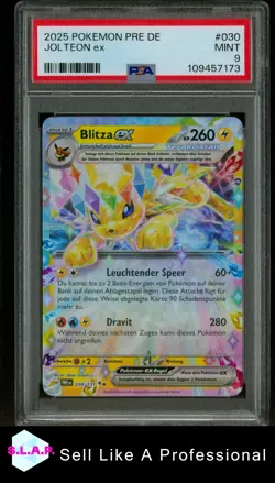 JOLTEON EX POKEMON GERMAN PRE DE-PRISMATIC EVOLUTIONS 2025 030 PSA 9 - Image 1