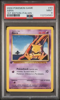 POKEMON PSA 9 ABRA 43/102 1st FIRST EDITION ITALIAN BASE SET LOW POP!🌎 - Image 1