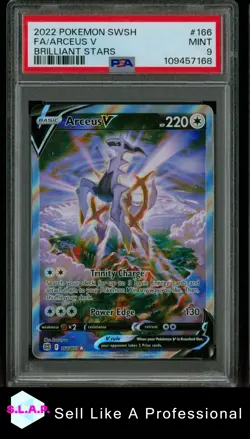 FA/ARCEUS V BRILLIANT STARS POKEMON SWSH BRILLIANT STARS 2022 166 PSA 9 - Image 1