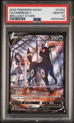 2022 POKEMON BRILLIANT STARS UMBREON VMAX FULL ART #TG22 PSA 10 - Image 3