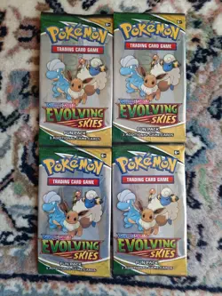 Pokemon TCG SWSH Evolving Skies Fun Pack Booster x4 Packs Sealed New Booster - Image 1