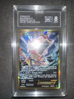 Pokemon XY Breakpoint Gyarados EX Full Art Secret Rare Card 123/122 TAG 8 - Image 1