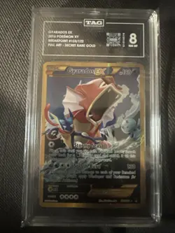 Pokemon XY Breakpoint Gyarados EX Full Art Secret Rare Card 123/122 TAG 8 - Image 2