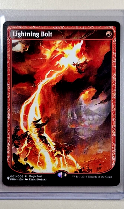 2019 MTG Magic the Gathering Full Art Promo List Players Reward Lightning Bolt - Image 3