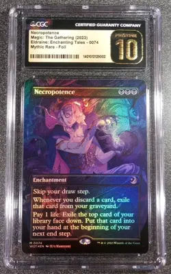 MTG 2023 Necropotence Anime Borderless Wilds of Eldraine M 0074 CGC Pristine 10 - Image 1
