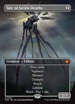 Sire of Seven Deaths - Extended Art FDN LP MTG - Image 1