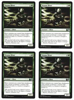 Magic The Gathering MTG - Magic 2015 M15 2014 - #205 Venom Sliver NM  x4 - Image 1