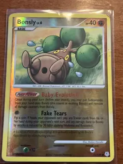 Bonsly 71/130 Diamond and Pearl Reverse Holo Pokemon Card - Image 3