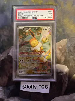 PSA 9 Eevee 173 Pokemon Svp En SV Black Star Promo 2025 Prismatic Evolutions Etb - Image 1