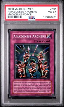 2003 Yu-Gi-Oh! Amazoness Archers Magician's Force MFC Unlimited Super Rare PSA 4 - Image 1