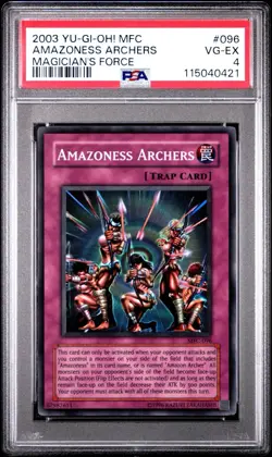 2003 Yu-Gi-Oh! Amazoness Archers Magician's Force MFC Unlimited Super Rare PSA 4 - Image 3