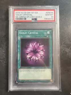 2019 Yu-Gi-Oh! 1st Edition Violet Crystal SD: Arena Of The Lost Souls PSA 10 - Image 1