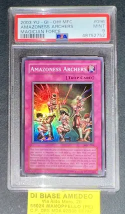YU GI OH PSA 9 AMAZONESS ARCHERS MFC-096 MAGICIAN FORCE ENGLISH 2003! - Image 1
