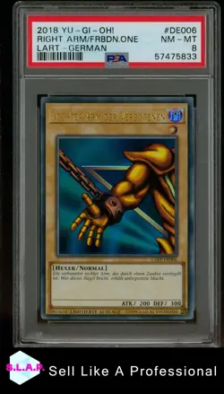 RIGHT ARM/FRBDN.ONE LART-GER YU-GI-OH! THE LOST ART PROMOTION 2018 DE006 PSA 8 - Image 1