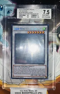 YU GI OH BGS 7.5 CLEAR WING SYNCHRO DRAGON CROS-EN046 1st EDITION GHOST RARE - Image 16