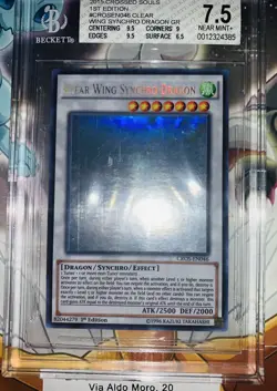 YU GI OH BGS 7.5 CLEAR WING SYNCHRO DRAGON CROS-EN046 1st EDITION GHOST RARE - Image 3