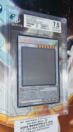 YU GI OH BGS 7.5 CLEAR WING SYNCHRO DRAGON CROS-EN046 1st EDITION GHOST RARE - Image 5