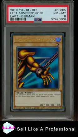 LEFT ARM/FRBDN.ONE LART-GERMAN YU-GI-OH! THE LOST ART PROMOTION 2018 DE005 PSA 8 - Image 1