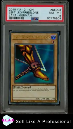 LEFT LEG/FRBDN.ONE LART-GERMAN YU-GI-OH! THE LOST ART PROMOTION 2018 DE003 PSA 8 - Image 1