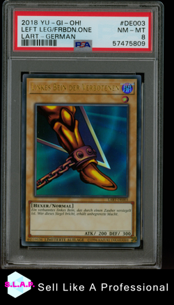 LEFT LEG/FRBDN.ONE LART-GERMAN YU-GI-OH! THE LOST ART PROMOTION 2018 DE003 PSA 8 - Image 3