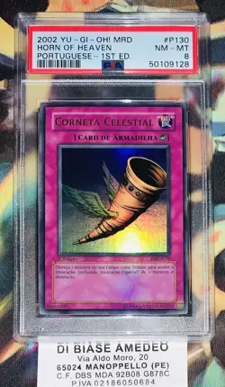 YU GI OH PSA 8 CELESTIAL HORN PMT-P130 1st FIRST EDITION PORTUGUESE 2002! - Image 1