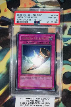 YU GI OH PSA 8 CELESTIAL HORN PMT-P130 1st FIRST EDITION PORTUGUESE 2002! - Image 6