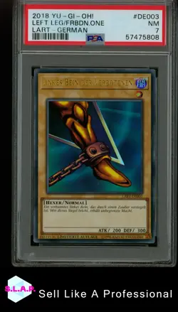 LEFT LEG/FRBDN.ONE LART-GERMAN YU-GI-OH! THE LOST ART PROMOTION 2018 DE003 PSA 7 - Image 1