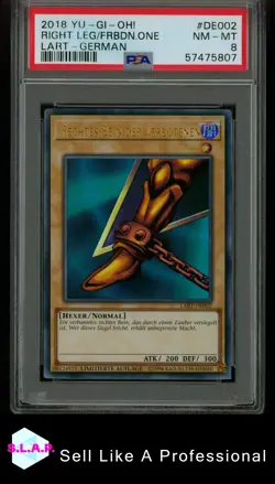 RIGHT LEG/FRBDN.ONE LART-GER YU-GI-OH! THE LOST ART PROMOTION 2018 DE002 PSA 8 - Image 1