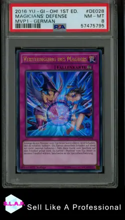 MAGICIANS' DEFENSE MVP1 YU-GI-OH THE DARK SIDE OF DIMENSIONS 2016 DE028 PSA 8 - Image 1