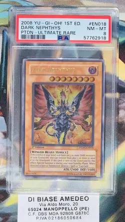 YU GI OH PSA 8 DARK NEPHTHYS PTDN-EN018 1st EDITION ULTIMATE RARE 2008! - Image 5
