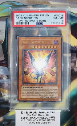 YU GI OH PSA 8 DARK NEPHTHYS PTDN-EN018 1st EDITION ULTIMATE RARE 2008! - Image 6