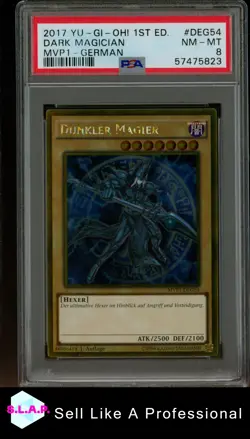 DARK MAGICIAN MVP1 YU-GI-OH THE DARK SIDE/DIMENSIONS GOLD ED 2017 DEG54 PSA 8 - Image 1