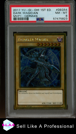 DARK MAGICIAN MVP1 YU-GI-OH THE DARK SIDE/DIMENSIONS GOLD ED 2017 DEG54 PSA 8 - Image 3