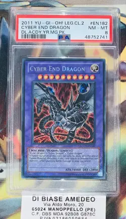 YU GI OH PSA 8 CYBER END DRAGON LCGX-EN182 DL. ACDMY. YEARS MEGA PACK 2011 - Image 1