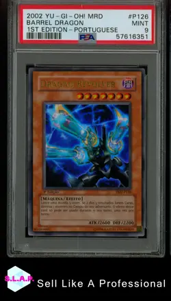 BARREL DRAGON 1ST EDITION - PORTUGUESE YU-GI-OH! MRD METAL RAIDERS 2002 P126 PSA 9 - Image 1