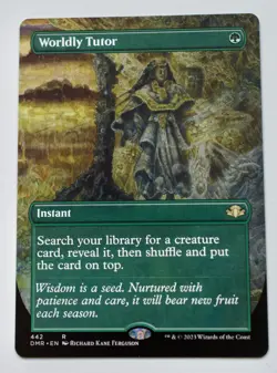 Worldly Tutor (Borderless) Dominaria Remastered Regular NM MTG - Image 1