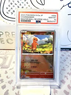 PSA10 Pokemon Card 151 Charmander Master Ball Reverse Holo 004/165 Sv2a Japanese - Image 2