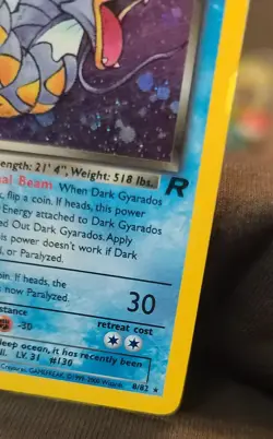 Holo Dark Gyarados 8/82 Team Rocket - Unlimited Edition Holo Pokemon TCG Lp - Image 4