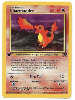 1st Edition Charmander 50/82 Team Rocket Set Rare Vintage Pokemon Card - NM - Image 1