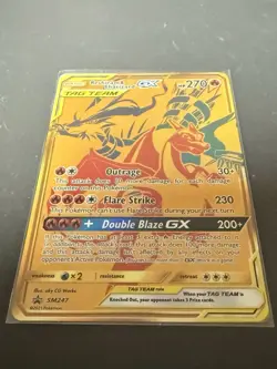Reshiram & Charizard GX GOLD CARD BLACK STAR PROMO SM247 ULTRA RARE 2021 Pokemon - Image 3