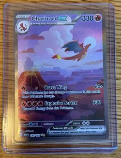 PokÃ©mon TCG Charizard EX Scarlet & Violet 151 Card 199/165 Sir Ultra Rare Englis - Image 1