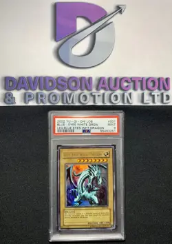 PSA 9 (Mint) Yu-Gi-Oh! TCG 2002 Blue-Eyes White Dragon LOB-001 English Unlimited - Image 1
