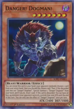 Yugioh! Danger! Dogman! - SOFU-EN083 - Super Rare - 1st Edition Near Mint, Engli - Image 1