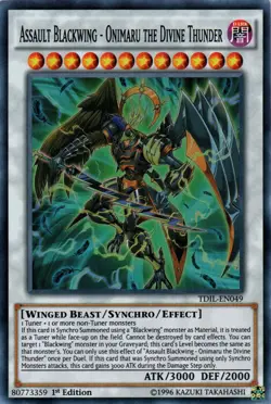 Yugioh! LP Assault Blackwing - Onimaru the Divine Thunder - TDIL-EN049 - Super R - Image 2