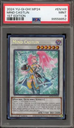 Yu-Gi-Oh! Mind Castlin 1st Edition Secret Rare MO24-EN149 PSA 9 Mint - Image 1
