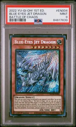 Yu-Gi-Oh! Blue-Eyes Jet Dragon - BACH-EN004 - MINT Secret Rare 1st Edition PSA 9 - Image 3