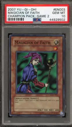 Yu-Gi-Oh! Magician of Faith Champion Pk. 2 Super Rare Promo CP02-EN003 PSA 10 - Image 3