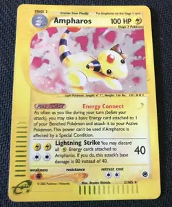 Ampharos HOLO 2/165 Expedition Base Set RARE Pokemon Card 2002 - Image 1