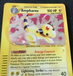 Ampharos HOLO 2/165 Expedition Base Set RARE Pokemon Card 2002 - Image 2
